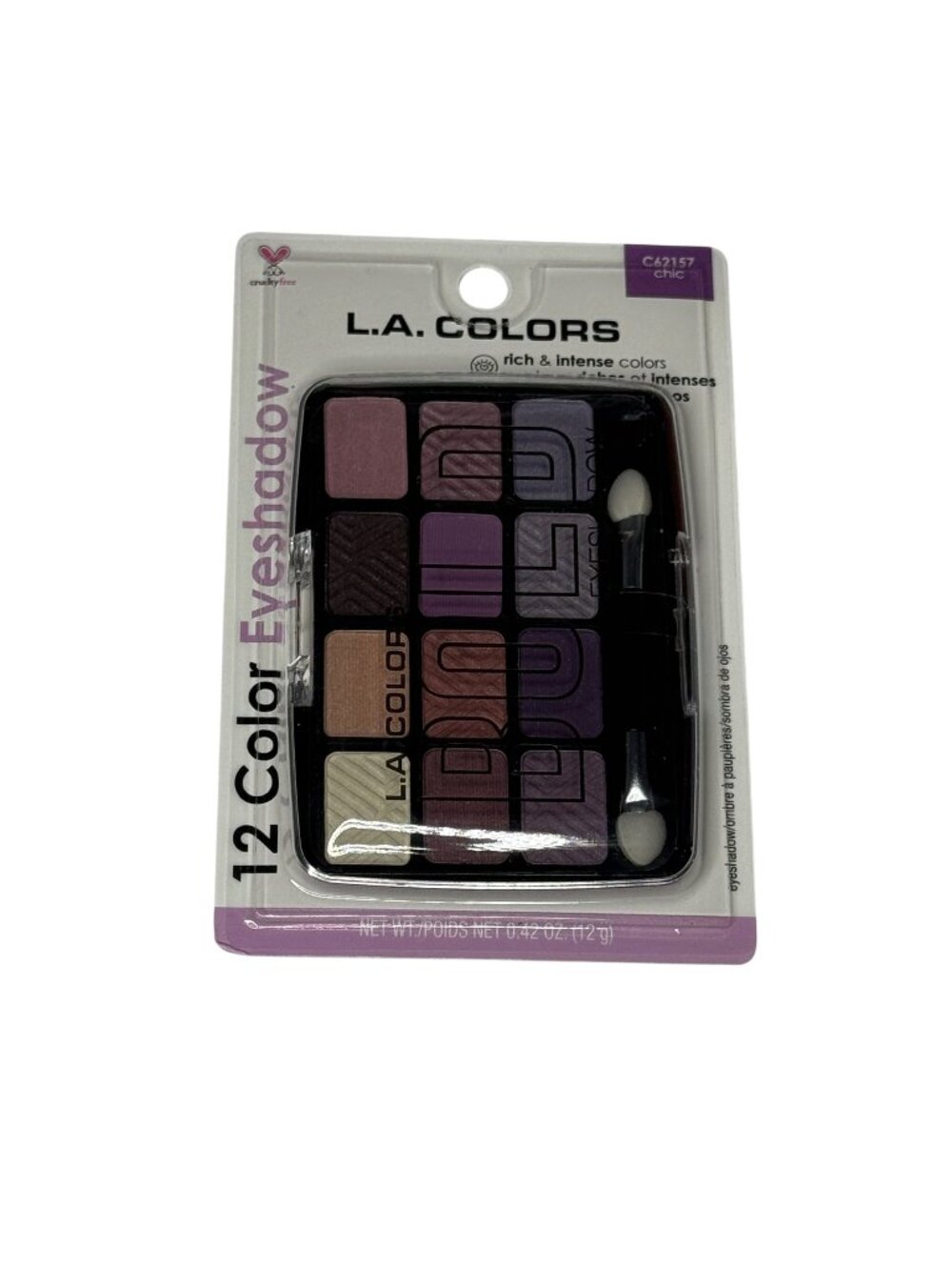 L.A. Colors 12 Color Eyeshadow Palette Chic New Sealed